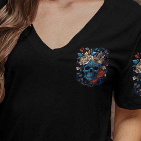 I'M THE F QUEEN FLOWER SKULL ALL OVER PRINT - TLTW2204231