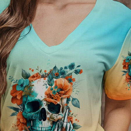 FRESH OUT OF F SKULL FLORALS ALL OVER PRINT - TLTW1104234