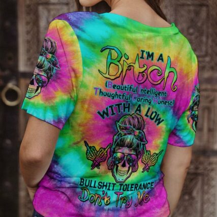 I'M A B DON'T TRY ME TIE DYE SKULL ALL OVER PRINT - TLTW0504233