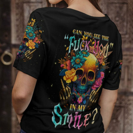 CAN YOU SEE THE F YOU FLOWER SKULL ALL OVER PRINT - TLNT1704233