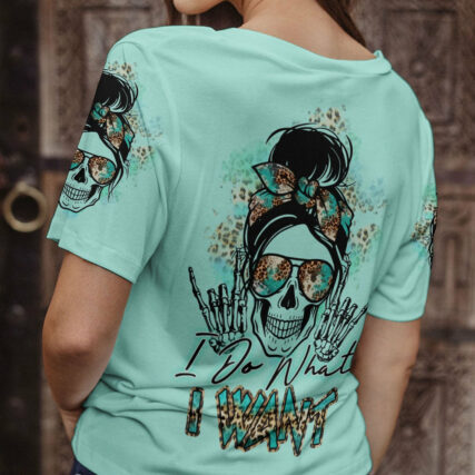 I DO WHAT I WANT MESSY BUN SKULL ALL OVER PRINT - TLTR0804234