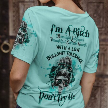 I'M A B DON'T TRY ME MESSY BUN ROSE ALL OVER PRINT - TLTW0404233