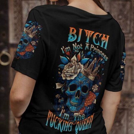 I'M THE F QUEEN FLOWER SKULL ALL OVER PRINT - TLTW2204231