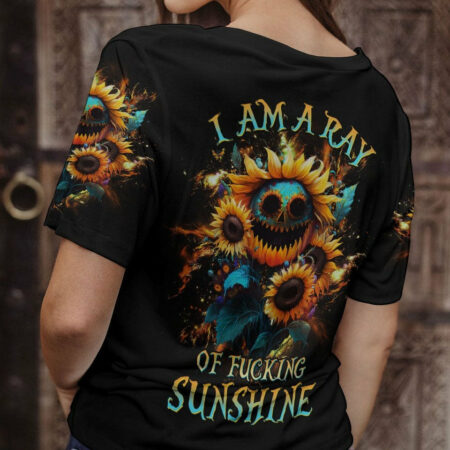 I AM A RAY OF F SUNSHINE SKULL SUNFLOWER ALL OVER PRINT - YHHG1804232