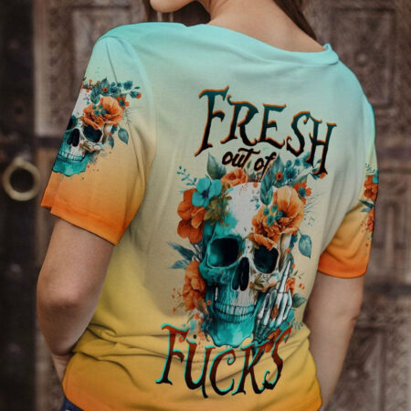 FRESH OUT OF F SKULL FLORALS ALL OVER PRINT - TLTW1104234