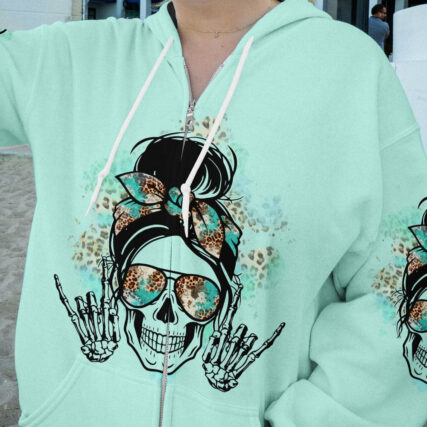 I DO WHAT I WANT MESSY BUN SKULL ALL OVER PRINT - TLTR0804234
