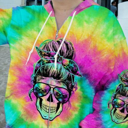 I'M A B DON'T TRY ME TIE DYE SKULL ALL OVER PRINT - TLTW0504233