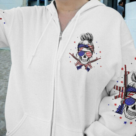 AMERICA LIVE IT LOVE IT OR GET THE HELL OUT SKULL ALL OVER PRINT - YHLN1204232