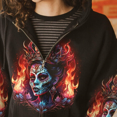 I'M THE F QUEEN SUGAR SKULL GIRL ALL OVER PRINT - TLTW1004236