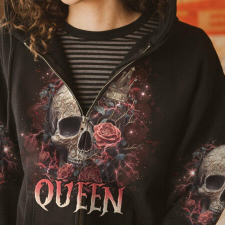 I'M THE F QUEEN ROSE SKULL ALL OVER PRINT - TLNO1804231