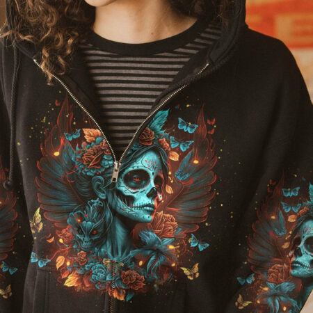 KARMA FAIRY SUGAR SKULL WINGS ALL OVER PRINT - TLNT1104232