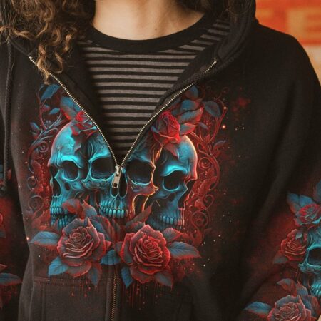 I HAVE 3 SIDES SKULL ROSES ALL OVER PRINT - TLTR2404232