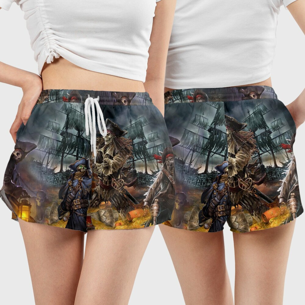 Skull Hunting Treasure Journey - Women's Casual Shorts - Owl Ohh - Owl Ohh