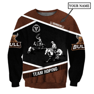 Personalized Name Bull Riding Hoodie Printed Unisex Shirts Black Team Roping