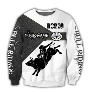 Personalized Name Bull Riding Hoodie Printed Unisex Shirts Black Rodeo