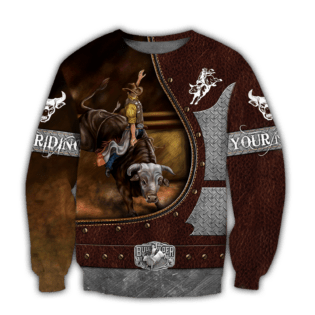 Personalized Name Bull Riding Hoodie Printed Unisex Shirts Brown HOOD02FNN061121