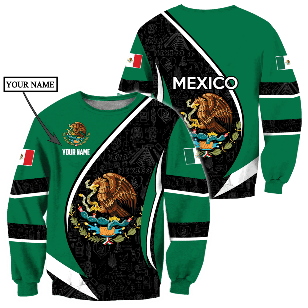 Persionalized Mexico 3D All Over Printed Unisex Hoodie