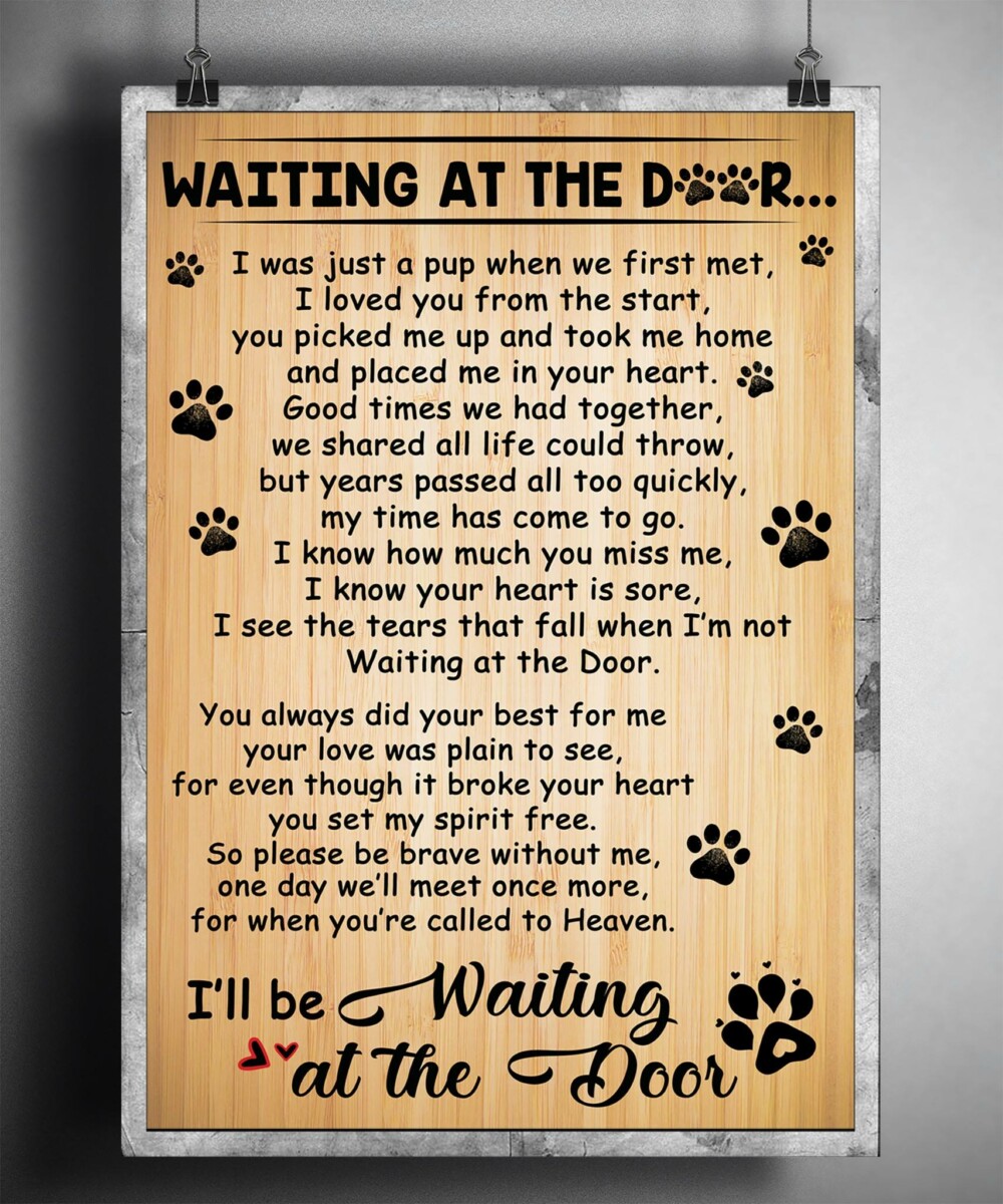 Dog Lover Waiting The Door Dog - Vertical Poster - Owl Ohh - Owl Ohh