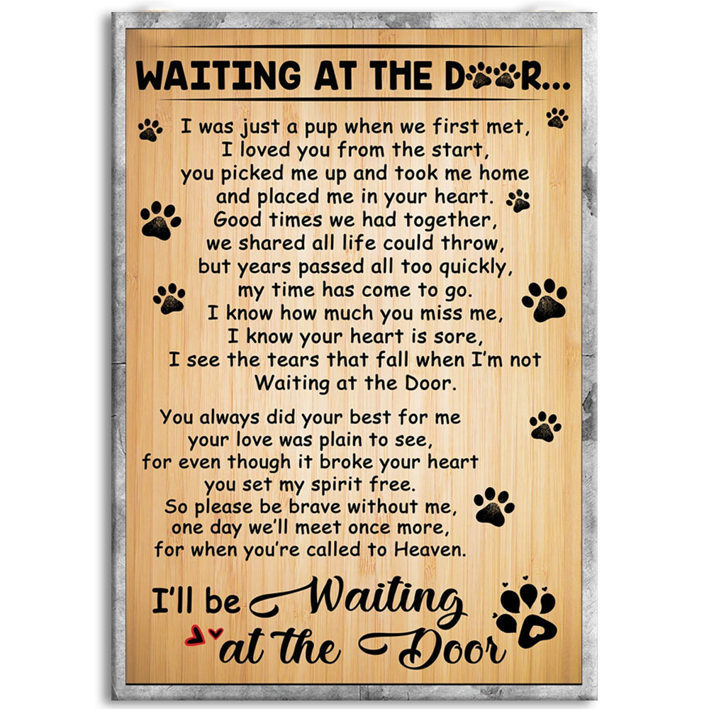 Dog Lover Waiting The Door Dog - Vertical Poster - Owl Ohh - Owl Ohh