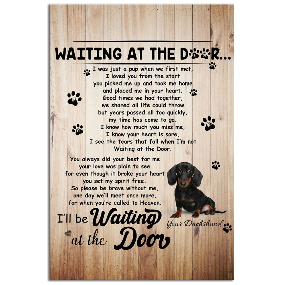 Dachshund Lover Waitting At The Door Dachshund - Vertical Poster - Owl Ohh - Owl Ohh