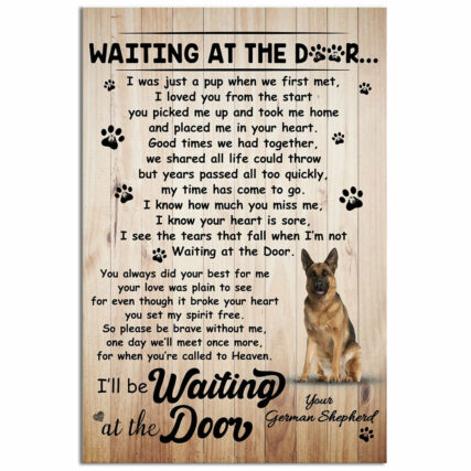 German Shepherd Lover Waitting At The Door German Shepherd - Vertical Poster - Owl Ohh - Owl Ohh