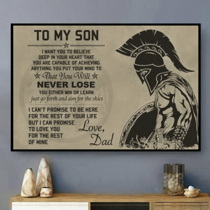 Warrior Of God To My Son Love Dad - Horizontal Poster - Owl Ohh - Owl Ohh