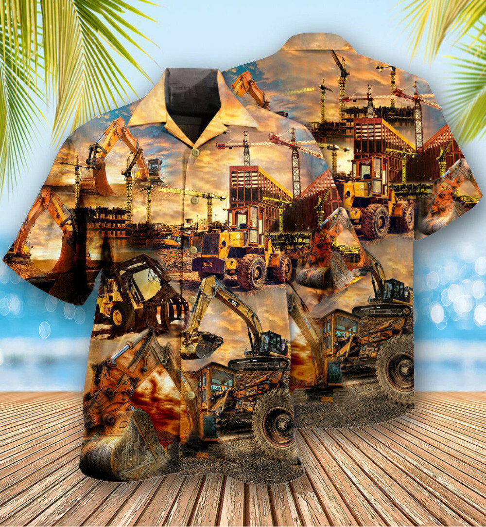 Tractor We Build With Passion Construction - Hawaiian Shirt - Owl Ohh - Owl Ohh