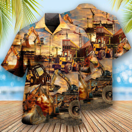 Tractor We Build With Passion Construction - Hawaiian Shirt - Owl Ohh - Owl Ohh