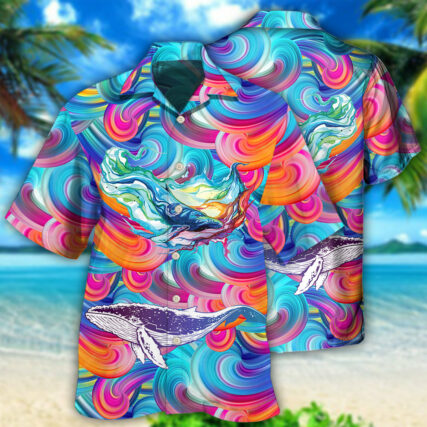Whale Colorful Cool - Hawaiian Shirt - Owl Ohh - Owl Ohh