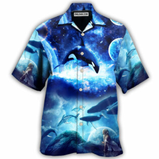 Whale Blue Galaxy Mysterious - Hawaiian Shirt - Owl Ohh - Owl Ohh