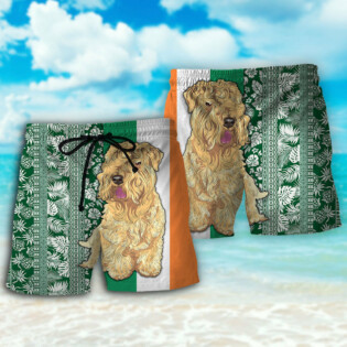Wheaten Terrier Dog Tropical Leaf - Beach Short - Owl Ohh