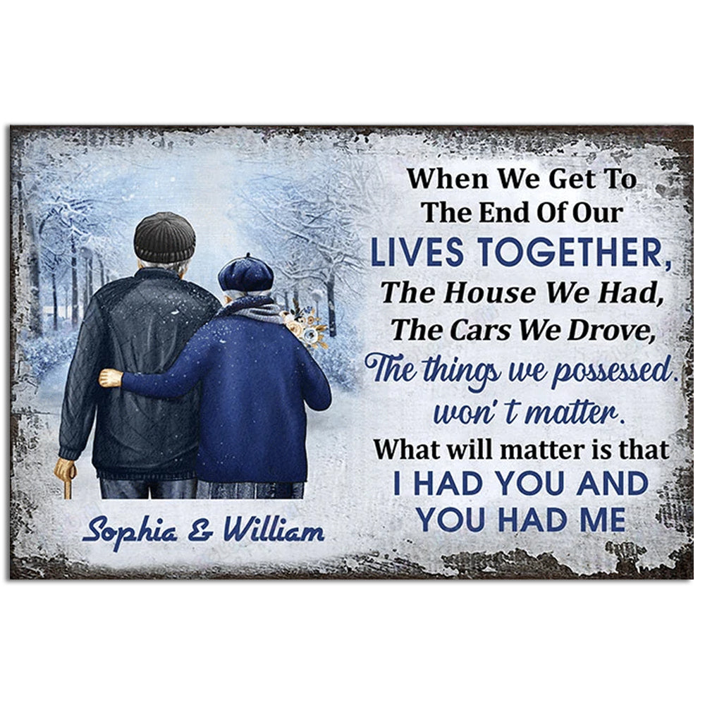 Couple When We Get To The End Old Couple Winter Personalized - Horizontal Poster - Owl Ohh - Owl Ohh