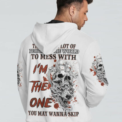 I'M THE ONE YOU MAY WANNA SKIP WOLF SKULL ALL OVER PRINT - TLNZ0604233