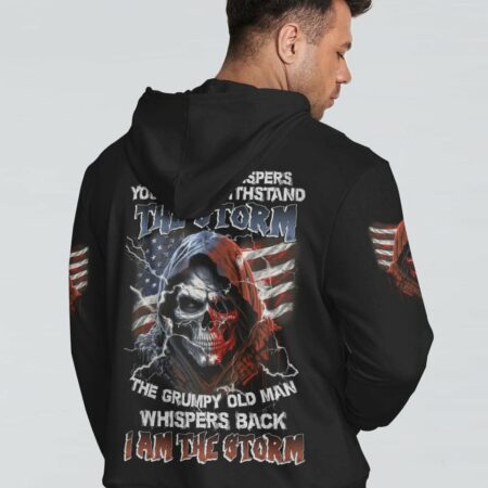 I AM THE STORM GRUMPY OLD MAN REAPER AMERICA FLAG ALL OVER PRINT - TLNZ0903232
