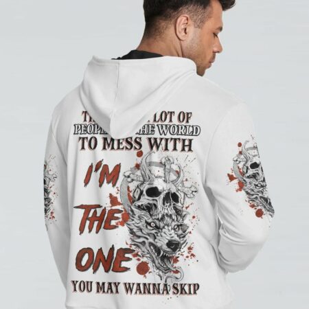 I'M THE ONE YOU MAY WANNA SKIP WOLF SKULL ALL OVER PRINT - TLNZ0604233