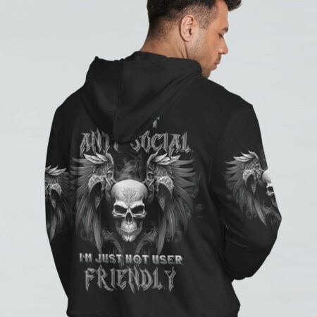 I'M NOT ANTI-SOCIAL SKULL ALL OVER PRINT - YHNT3003233