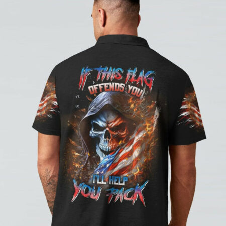 IF THIS FLAG OFFENDS YOU I'LL HELP YOU PACK SKULL ALL OVER PRINT - YHLN1104234