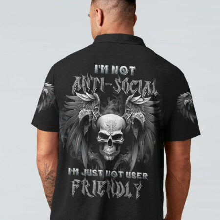 I'M NOT ANTI-SOCIAL SKULL ALL OVER PRINT - YHNT3003233