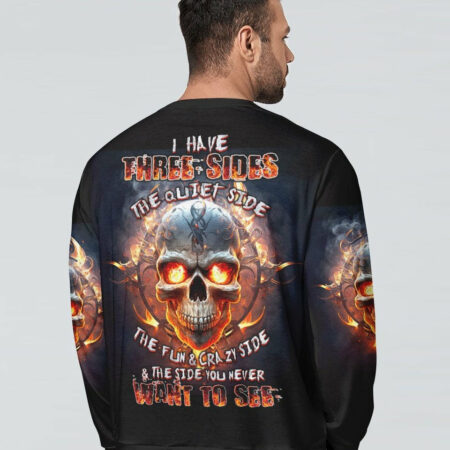 I HAVE THREE SIDES FIRE SKULL ALL OVER PRINT - TLTW1404233
