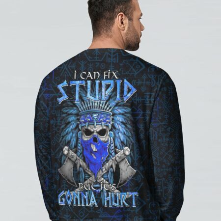 I CAN FIX STUPID NATIVE SKULL ALL OVER PRINT - TLTM3101234
