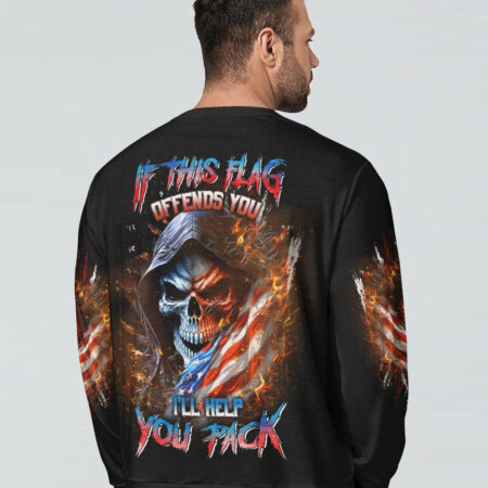 IF THIS FLAG OFFENDS YOU I'LL HELP YOU PACK SKULL ALL OVER PRINT - YHLN1104234