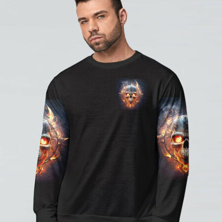 I HAVE THREE SIDES FIRE SKULL ALL OVER PRINT - TLTW1404233