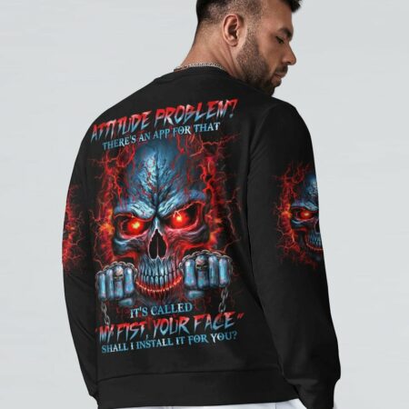ATTITUDE PROBLEM MADLY SKULL ALL OVER PRINT - TLNO0704233