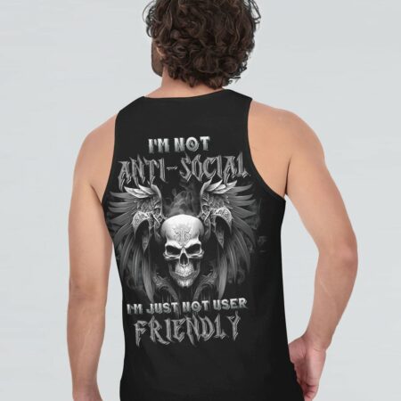 I'M NOT ANTI-SOCIAL SKULL ALL OVER PRINT - YHNT3003233