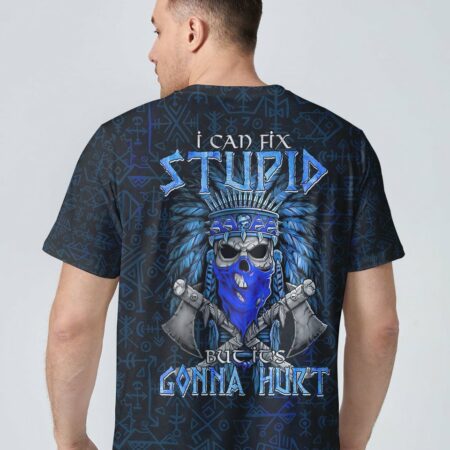 I CAN FIX STUPID NATIVE SKULL ALL OVER PRINT - TLTM3101234