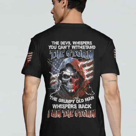 I AM THE STORM GRUMPY OLD MAN REAPER AMERICA FLAG ALL OVER PRINT - TLNZ0903232