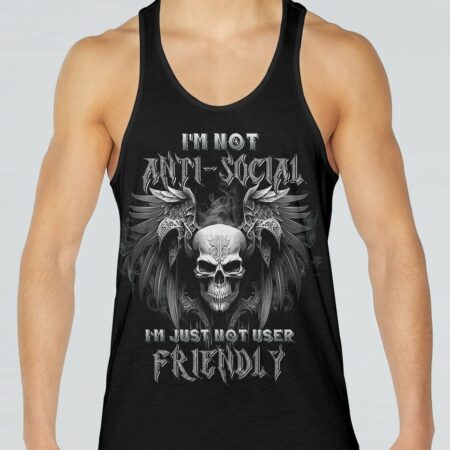 I'M NOT ANTI-SOCIAL SKULL ALL OVER PRINT - YHNT3003233