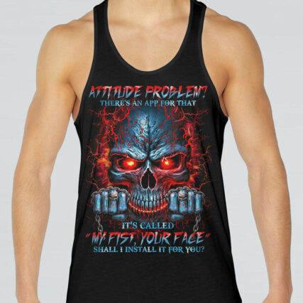 ATTITUDE PROBLEM MADLY SKULL ALL OVER PRINT - TLNO0704233