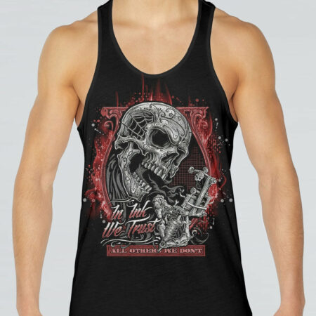 IN INK WE TRUST SKULL ALL OVER PRINT - TLNO0404234