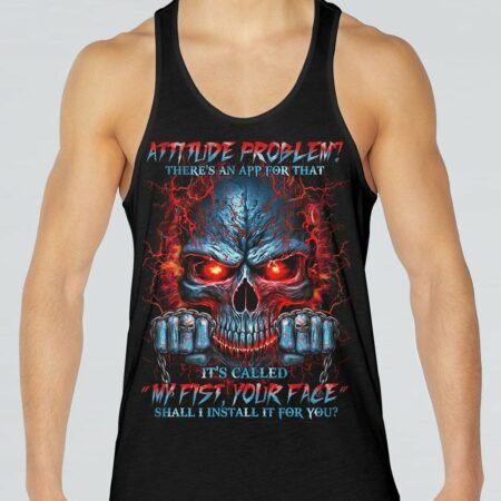 ATTITUDE PROBLEM MADLY SKULL ALL OVER PRINT - TLNO0704233